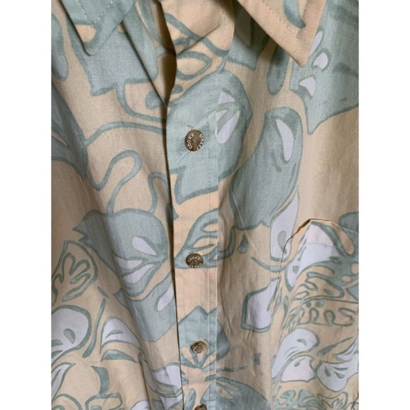 COOKE STREET HONOLULU HAWAIIAN SHIRT 2XL Yellow Lt Green White Hibiscus ALOHA! - Picture 3 of 8